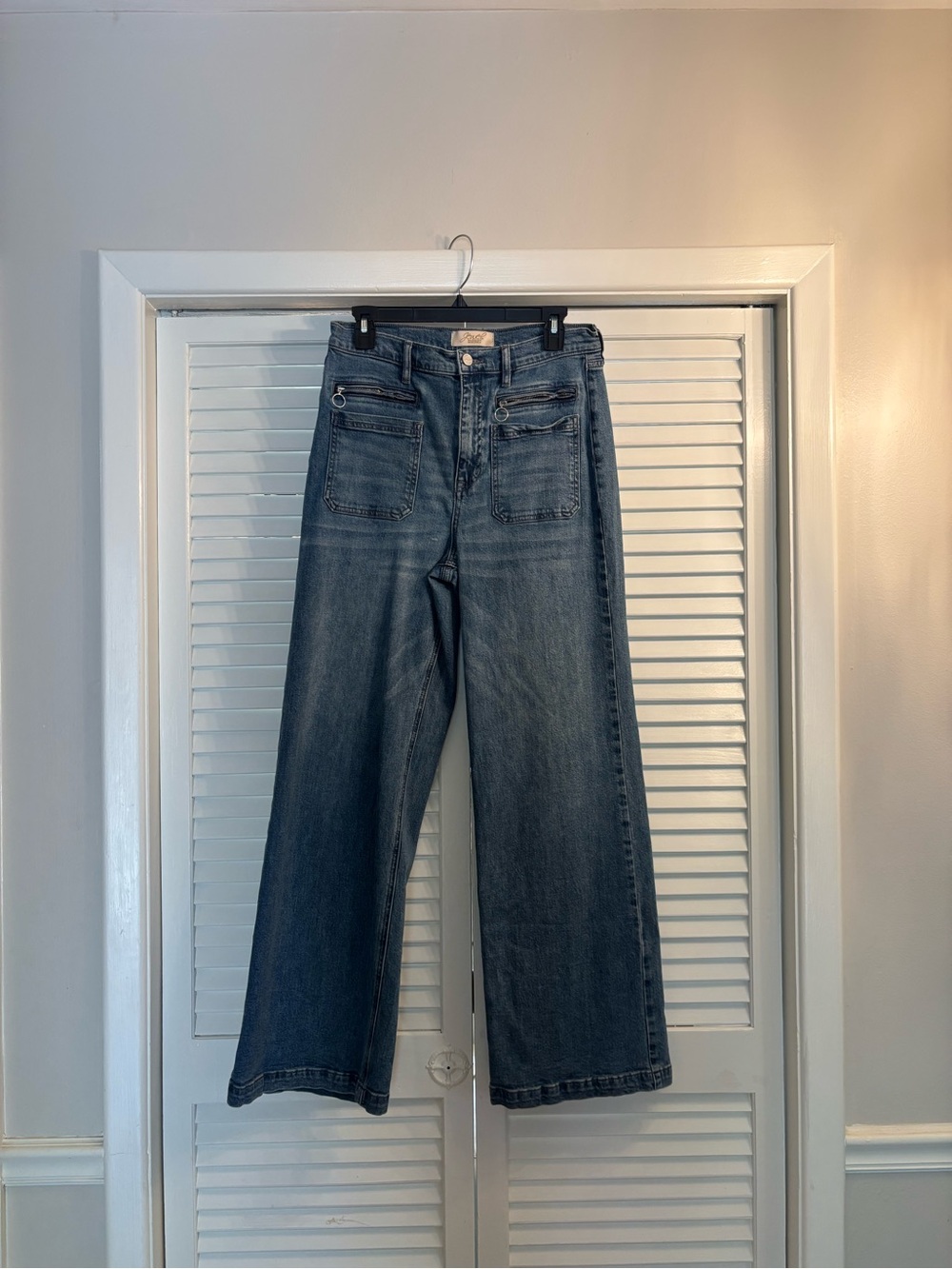 Jewel Badgley Mischka Dark Blue Wide-Leg Jeans